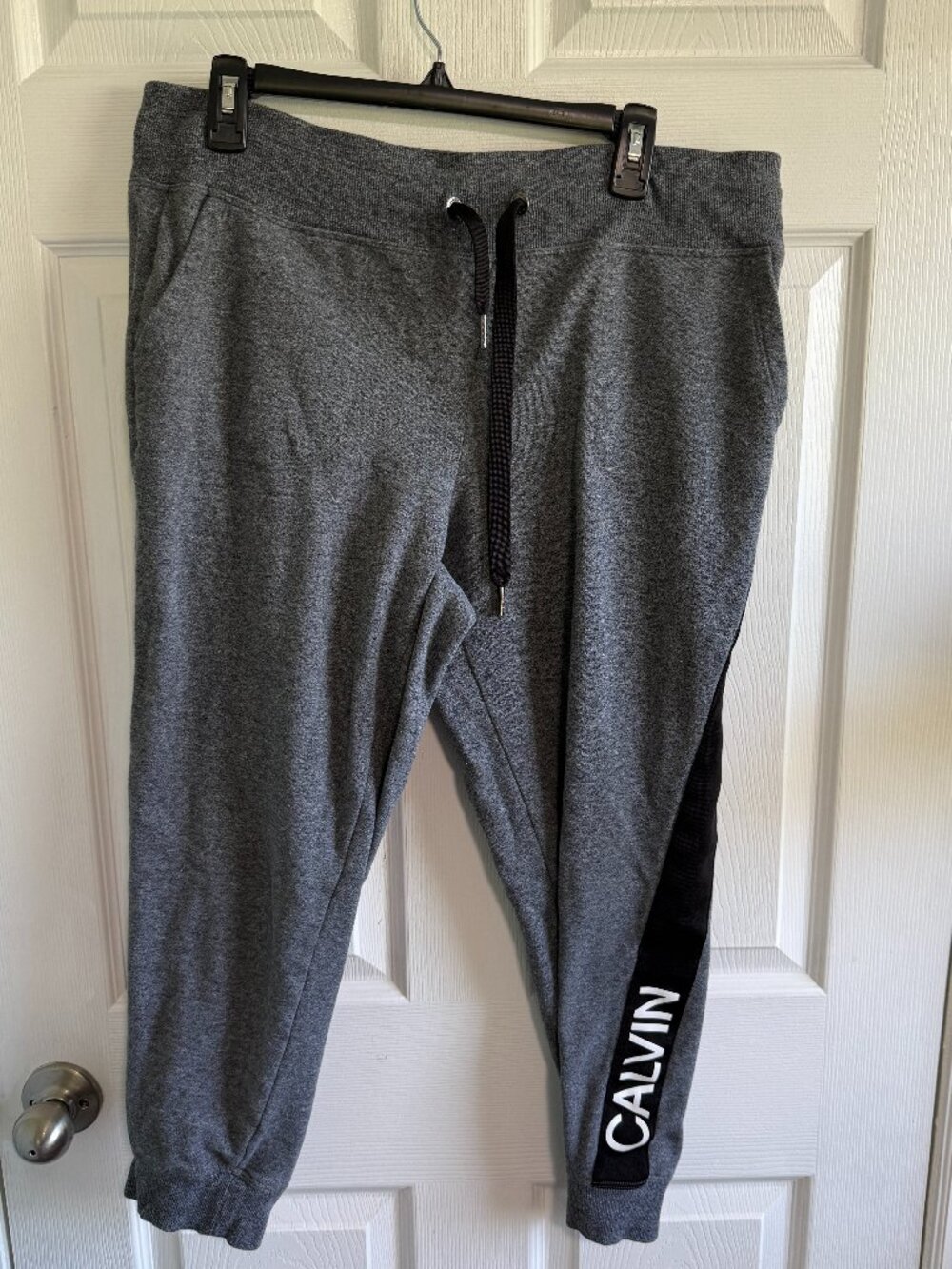 Calvin Klein Performance Womens Grey Sweat Pants Logo Drawstring Size XL